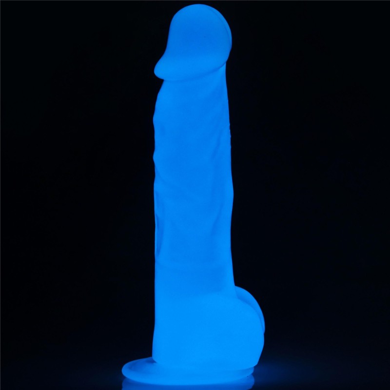 Dildo led giętkie duży penis podświetlany 21,5 cm